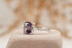 Emerald Cut Alexandrite And Fire Opal Engagement Ring - Gigiscc