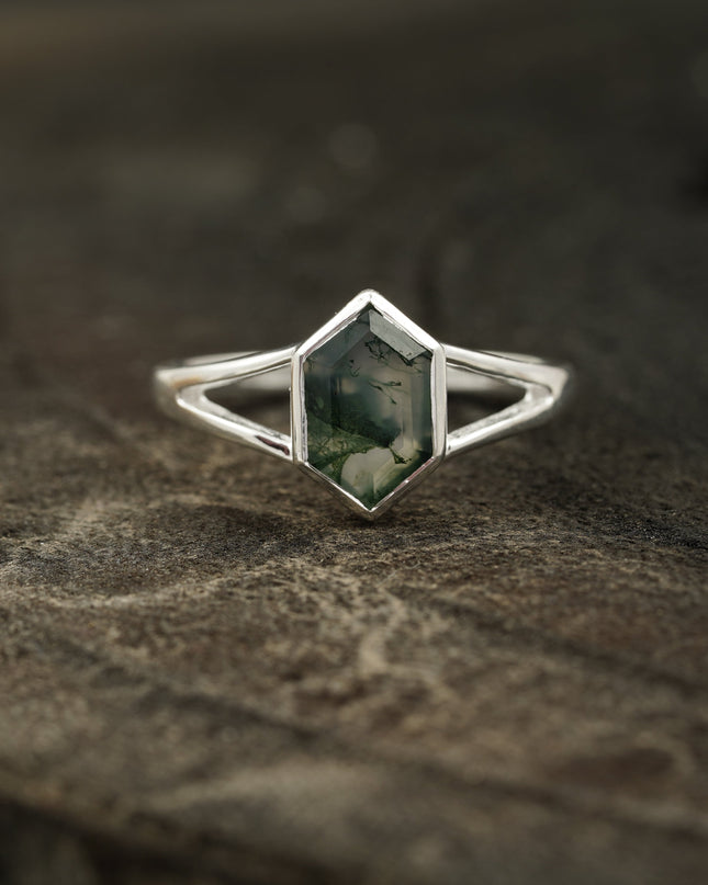 Vintage Bezel Setting Moss Agate  Engagement Ring Second