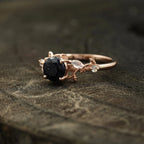 Blue Sandstone Leaf Design Engagement Rings - Gigiscc