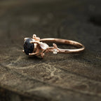 Blue Sandstone Leaf Design Engagement Rings - Gigiscc