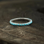 Turquoise Full Eternity Wedding Bands - Gigiscc