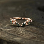 Natural Moss Agate Open Wedding Band - Gigiscc