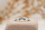 Turquoise Half Eternity Sterling Silver Wedding Band - Gigiscc
