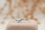 Turquoise Half Eternity Sterling Silver Wedding Band - Gigiscc
