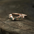 Natural Moss Agate Open Wedding Band - Gigiscc