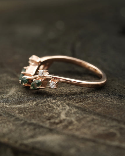 Moss Agate Open Wedding Band 