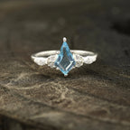 Kite Shape Aquamarine 925 Sterling Silver Ring - Gigiscc