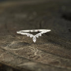 Marquise Diamond Wedding Band Sterling Silver - Gigiscc