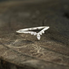 Marquise Diamond Wedding Band Sterling Silver - Gigiscc