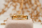 Baguette Cut Moss Agate Stone Wedding Band - Gigiscc