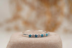 London Blue Topaz And Diamond Wedding Band 925 Sterling Silver - Gigiscc
