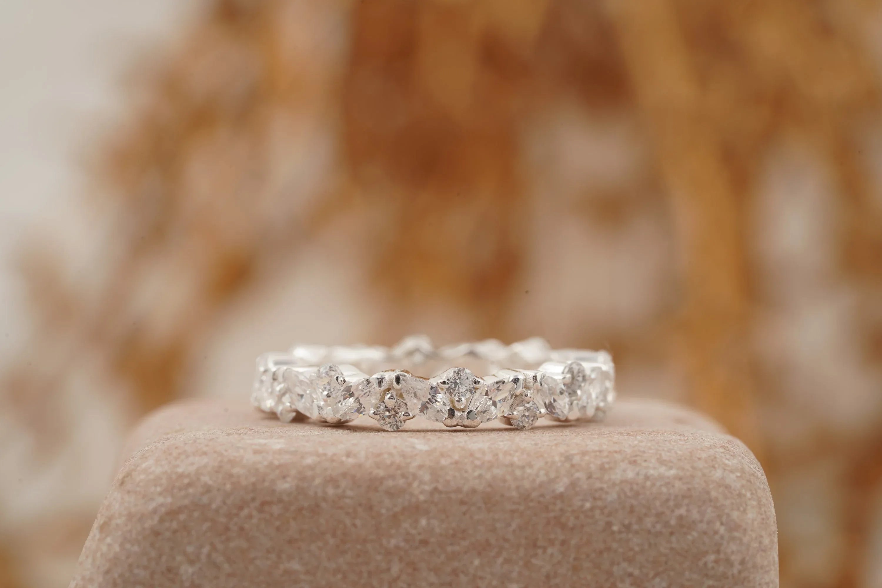 Marquise cut Moissanite Full eternity wedding band - Gigiscc