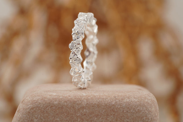 Marquise Cut Moissanite Eternity Wedding Band