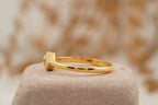 Diamond Evil Eye Ring 14K Solid Gold Minimalist Ring - Gigiscc