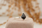 Black Onyx Kite Shaped Engagement Ring 925 Sterling Silver - Gigiscc