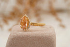 Pear Cut Morganite Halo Diamond Engagement Ring - Gigiscc