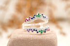 Multi Stone Wedding Band | Sapphire Ruby Emerald Multi Stone Ring - Gigiscc
