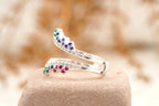 Multi Stone Wedding Band | Sapphire Ruby Emerald Multi Stone Ring - Gigiscc