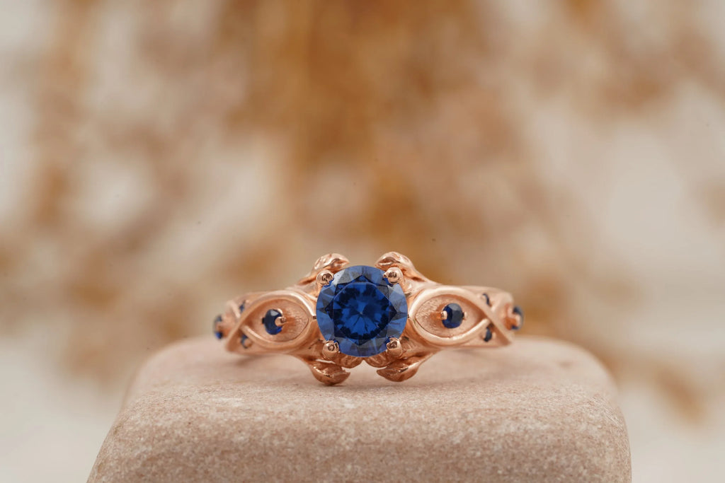 Zora Sapphire Spiritual Stone Engagement Ring Video Game Nerdy Geeky Ring - Gigiscc