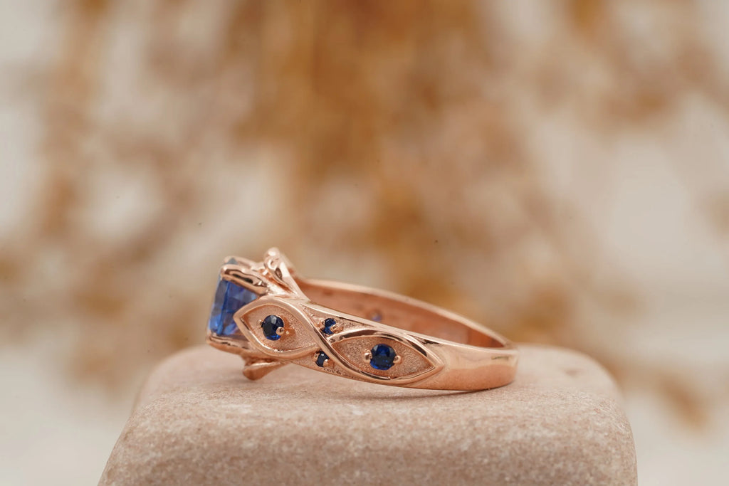 Zora Sapphire Spiritual Stone Engagement Ring Video Game Nerdy Geeky Ring - Gigiscc