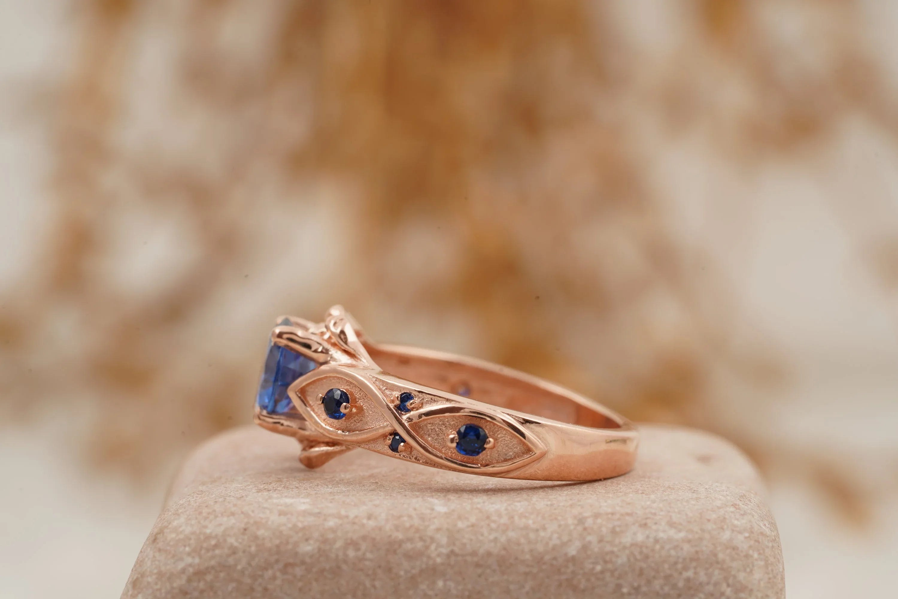 Zora Sapphire Spiritual Stone Engagement Ring Video Game Nerdy Geeky Ring - Gigiscc