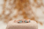 Marquise Aquamarine Wedding Band Solid Gold March Birthstone - Gigiscc