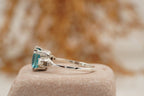 Unique Cushion Cut Aquamarine And Pearl Engagement Ring - Gigiscc