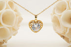 Diamond Heart Shaped Necklace for Women With Gold Chain - Gigiscc