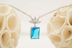 Emerald Aquamarine Necklace Marquise Diamond Pendant With Gold Chain - Gigiscc