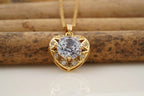 Diamond Heart Shaped Necklace for Women With Gold Chain - Gigiscc