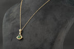 Round Emerald Necklace With Gold Chain May Birthstone - Gigiscc