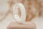 Baguette Cut Fire Opal Wedding Band 925 Sterling Silver - Gigiscc