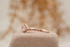 1.5ct Oval Cut Moissanite Cluster Rose Gold Engagement Ring - Gigiscc