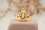 Antique Aquamarine and Moissanite Engagement Ring - Gigiscc