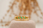 Baguette Cut Emerald Gemstone Stacking Matching Wedding Band - Gigiscc