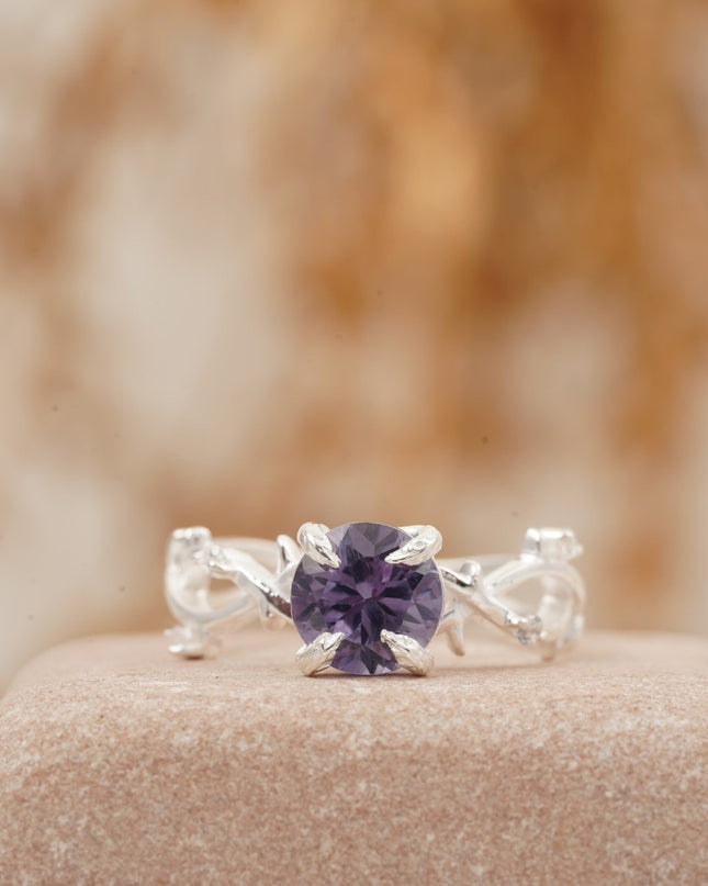 Alexandrite Gold Twist Engagement Ring | June Birthstone