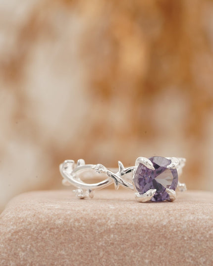 Alexandrite Gold Twist Engagement Ring | June Birthstone Right Angle