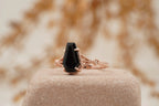 Coffin Shape Black Onyx Engagement Ring Gold Vermeil Ring - Gigiscc