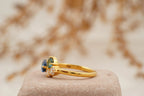 Cluster Sapphire Multi-Stone Stacking 14K Yellow Gold Ring - Gigiscc
