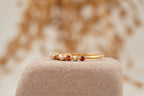 Pearl And Garnet Stacking Matching Birthstone Wedding Band - Gigiscc