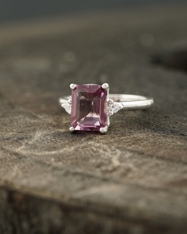 Pink tourmaline gemstone ring