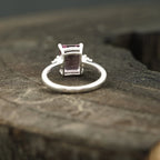 Emerald Cut Pink Tourmaline Ring - Gigiscc