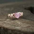 Heart Shaped Pink Sapphire Twisted Engagement Ring - Gigiscc