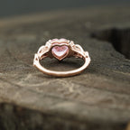 Heart Shaped Pink Sapphire Twisted Engagement Ring - Gigiscc
