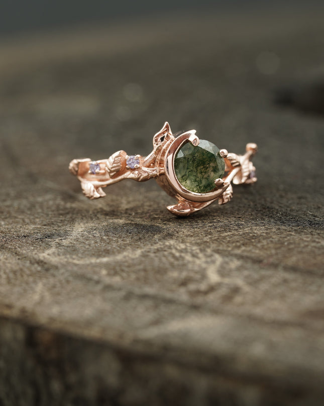 Natural gemstone engagement ring