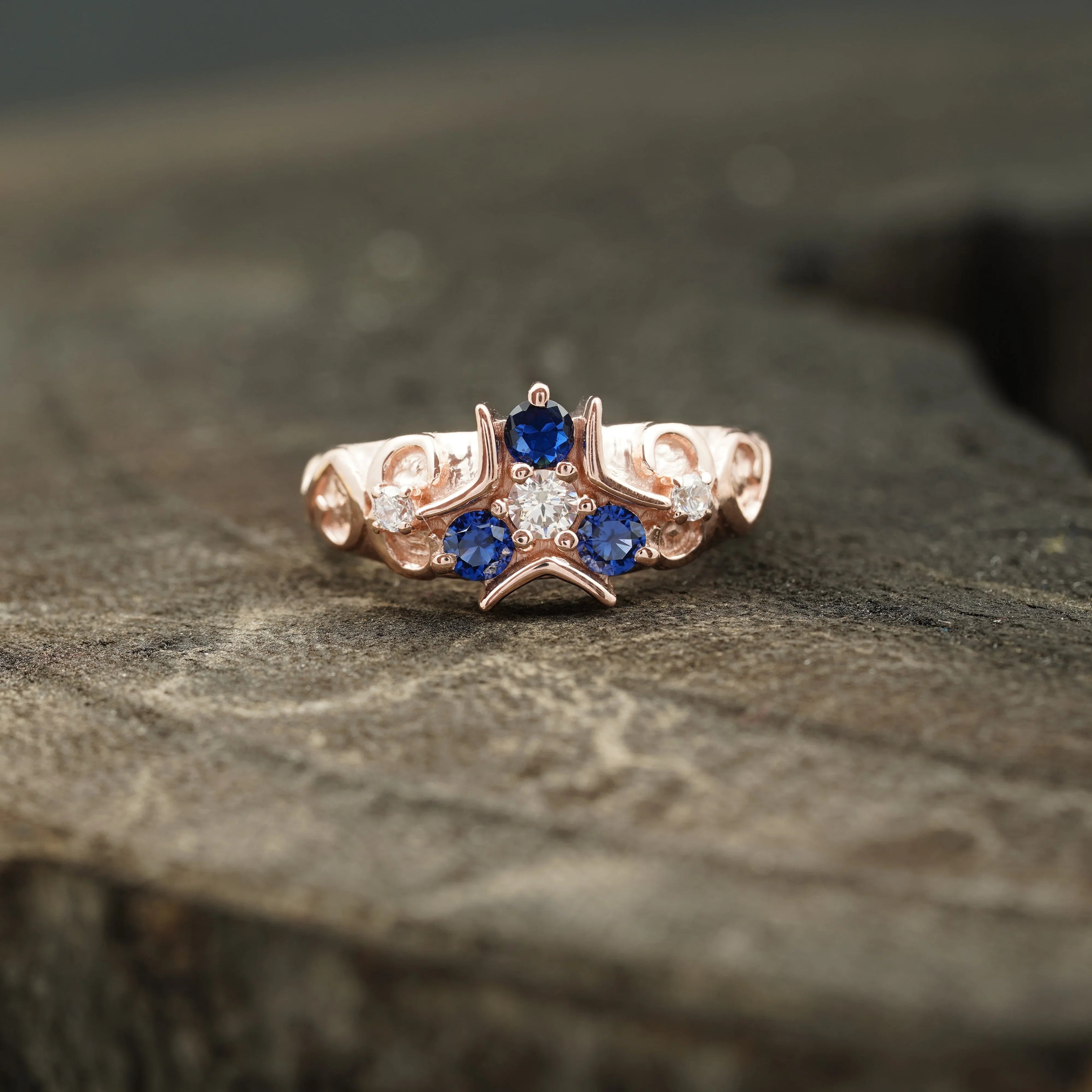 Triforce Zora's Sapphire Spiritual Stone Legend of Zelda Ring - Gigiscc