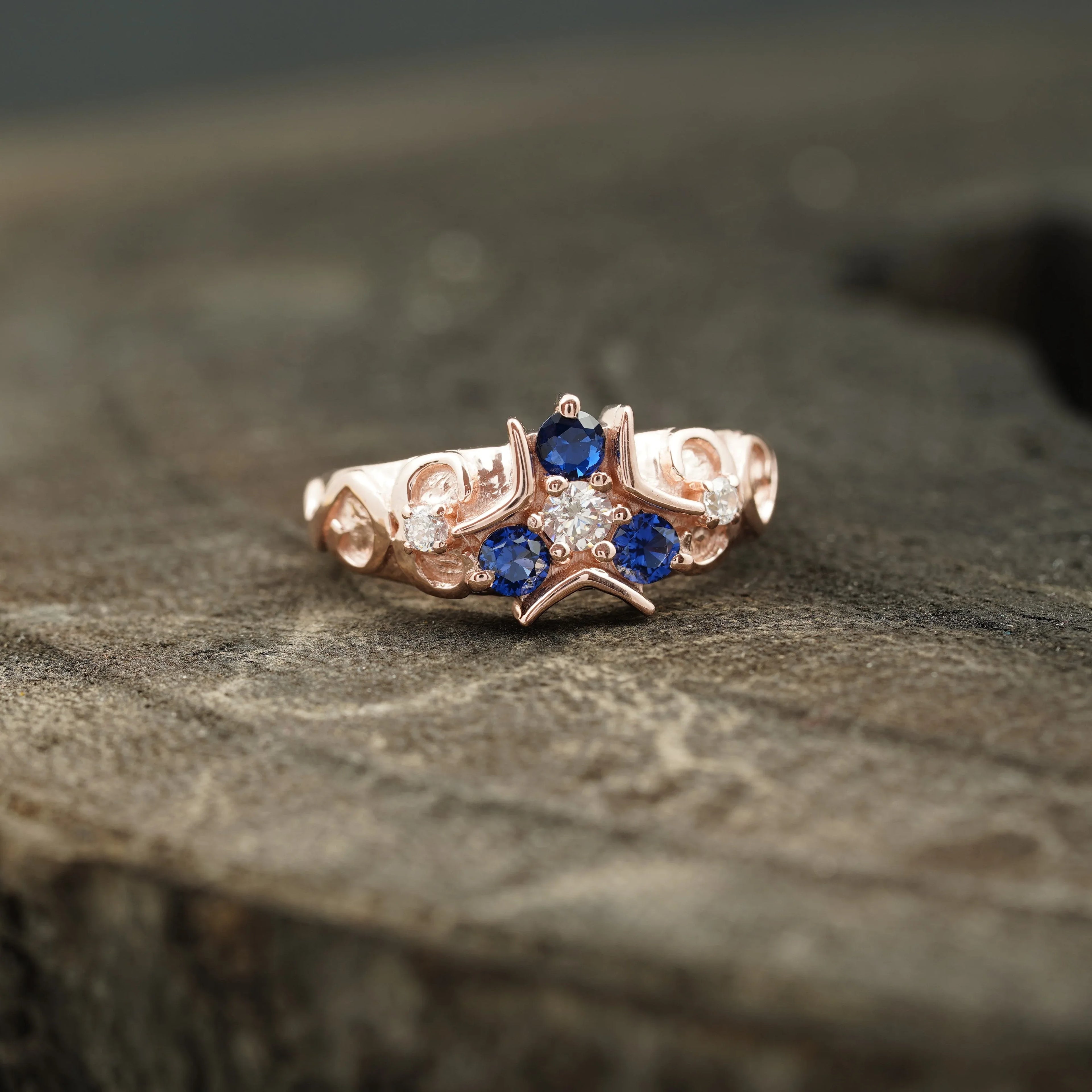 Triforce Zora's Sapphire Spiritual Stone Legend of Zelda Ring - Gigiscc