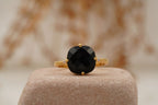 Cushion Black Onyx Vermeil Engagement Ring - Gigiscc
