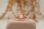 Pear Morganite Cluster Moissanite Alexandrite Ring - Gigiscc