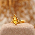 Kite-Shaped Citrine Gold Engagement Ring - Gigiscc